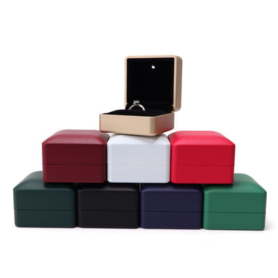 Round White Leather LED Jewelry Box with Custom Logo and Silk Screen Print from Hanhong