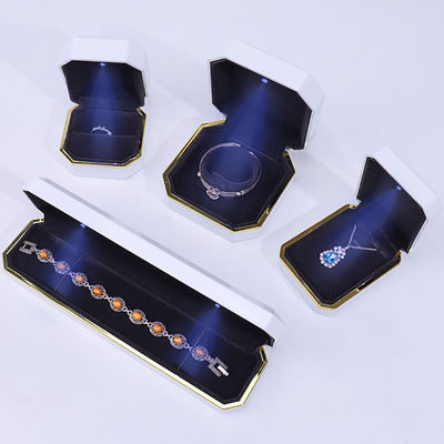 Buy Custom Logo Light Jewelry Gift Box for Bracelet Earrings Pendant Velvet Necklace Ring Handmade Material online manufacture