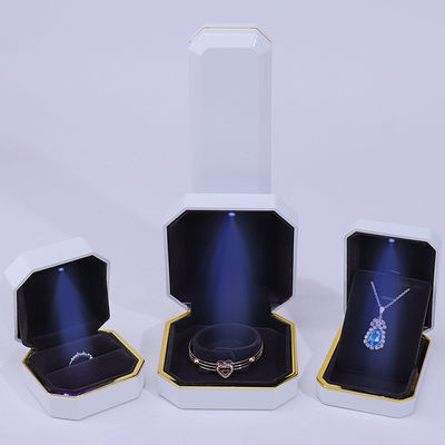 Custom Logo Light Jewelry Gift Box for Bracelet Earrings Pendant Velvet Necklace Ring Handmade Material