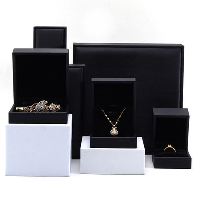 OEM Grain Textured Noble Luxury PU Leather Jewelry Box Case For Storage Packaging
