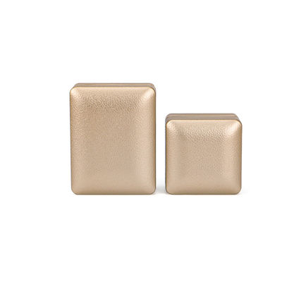 Jewelry Package Hanhong Gold Leather LED Ring Box with Silk Screen Print and Light