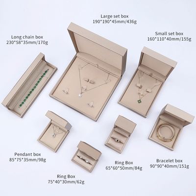 Custom Logo Nobel Sleek PU Leather Jewelry Packaging Box With Soft Velvet Lining