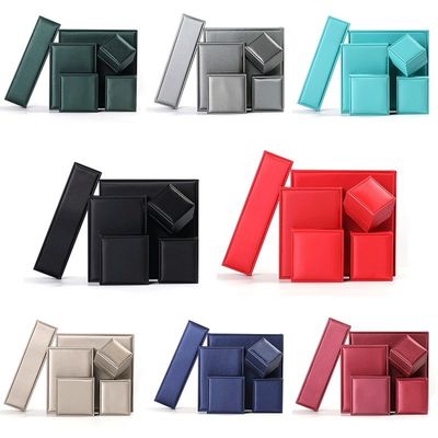 Custom Logo Nobel Sleek PU Leather Jewelry Packaging Box With Soft Velvet Lining