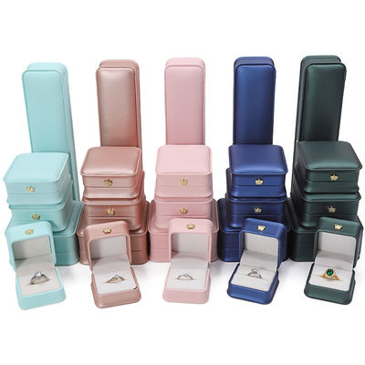 Buy Custom Logo PU Leather Jewelry Box for Crown Bracelet Pendant Necklace Ring Packaging online manufacture