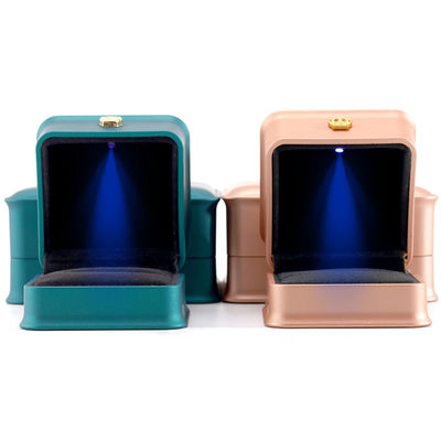 Multicolored LED Bracelet Necklace Ring Box with Plastic Velvet Material from Hanhong