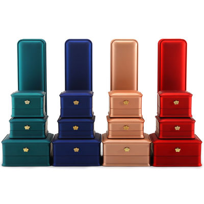 Multicolored LED Bracelet Necklace Ring Box with Plastic Velvet Material from Hanhong