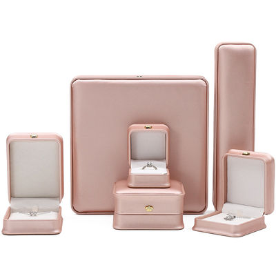Buy Custom Logo Jewelry Box Rose Gold Leather Crown Design for Rings Earrings and Necklaces online manufacture