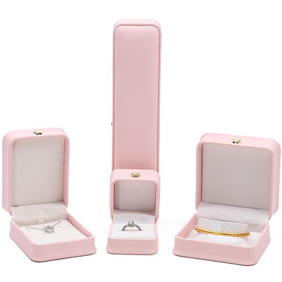 10*10*5cm Pink Leather Jewelry Box for Crown Bracelets Pendants and Rings Custom Logo
