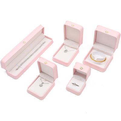 10*10*5cm Pink Leather Jewelry Box for Crown Bracelets Pendants and Rings Custom Logo