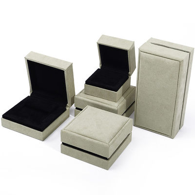 OEM Grey Yellow Soft Velvet Jewelry Box Set For Ear Stud Ring Pendant Packaging