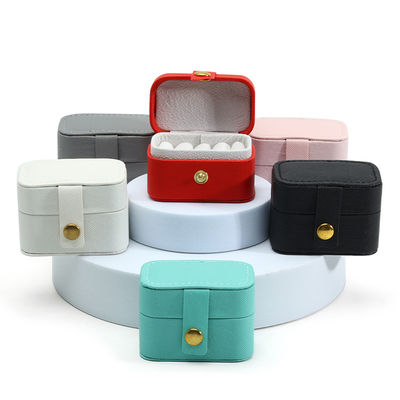 Buy Leather Jewelry Case Portable Mini Travel Organizer for Ring Earring Necklace Storage online manufacture