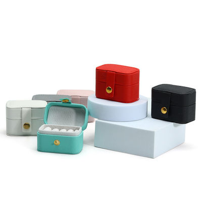 Leather Jewelry Case Portable Mini Travel Organizer for Ring Earring Necklace Storage