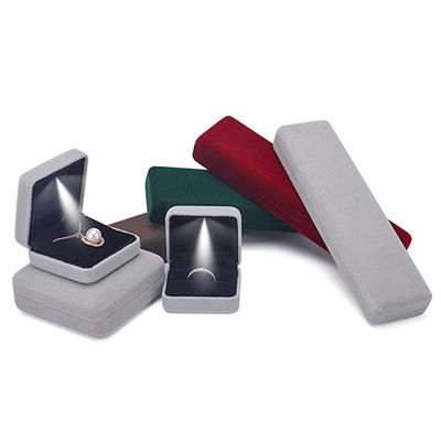 Luxury LED Jewelry Box with Embossed Hanhong Logo and Red Velvet Interior