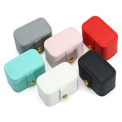 Leather Jewelry Case Portable Mini Travel Organizer for Ring Earring Necklace Storage