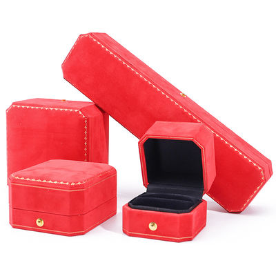 Custom Logo Jewelry Package in Red Velvet for Pendant Earrings Bracelet Necklace Ring