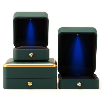 Buy Square Green LED Jewelry Box for Luxury Packaging of Necklaces and Rings Customizable online manufacture