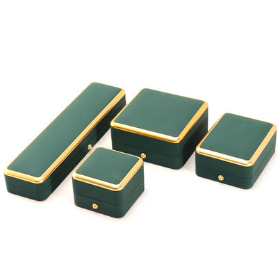 Square Green LED Jewelry Box for Luxury Packaging of Necklaces and Rings Customizable