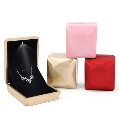 Buy Custom Logo PU Plastic Jewelry Packaging Box with LED Light Hanhong Luxury Ring Box online manufacture