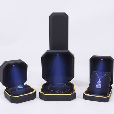 Handmade Plastic Velvet Jewelry Packaging Box for Bracelet Earrings Pendant Necklace Ring