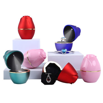 White LED Light Jewelry Packaging Box for Necklace Ring and Bracelet 2022 Rose Design