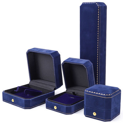 Buy Han Hong Customized Size Blue Velvet Jewelry Box with Logo and Jewelry Package online manufacture