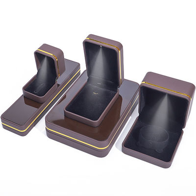 Han Hong Rectangle Jewelry Box with LED Light and Velvet Lining Luxury Accessories