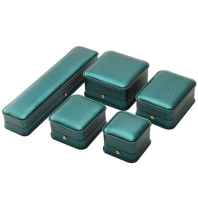 Custom Logo Necklace Ornaments Green Leather Jewelry Box for Hanhong 2023 Luxury Ring