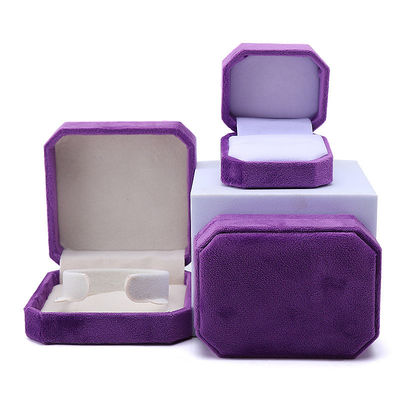 Buy Jewelry Package Custom Octagonal Shape Purple Flannelette Box for Necklace Bracelet Ring online manufacture