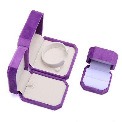 Jewelry Package Custom Octagonal Shape Purple Flannelette Box for Necklace Bracelet Ring