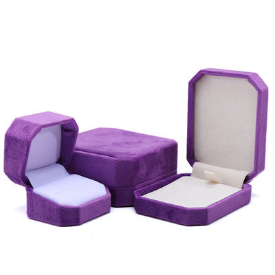 Jewelry Package Custom Octagonal Shape Purple Flannelette Box for Necklace Bracelet Ring
