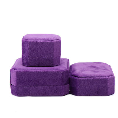 Jewelry Package Custom Octagonal Shape Purple Flannelette Box for Necklace Bracelet Ring