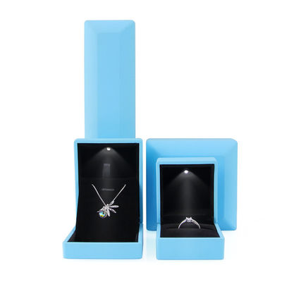 Rectangle Customized Size Blue LED Ring Jewelry Box for Earrings Necklace Bracelet