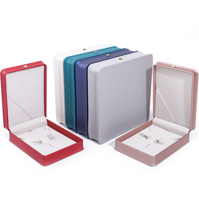 Rectangle Handmade Hanhong Custom Logo Box Crown Design Luxurious PU Leather Box Necklace Ring Jewelry Box