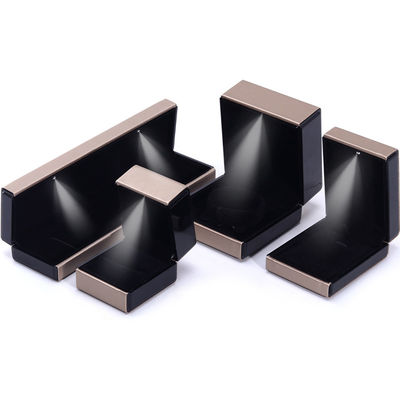 9*9*5cm Rectangle Hanhong Custom Gold Necklace Bracelet and Ring LED Jewelry Packaging Box