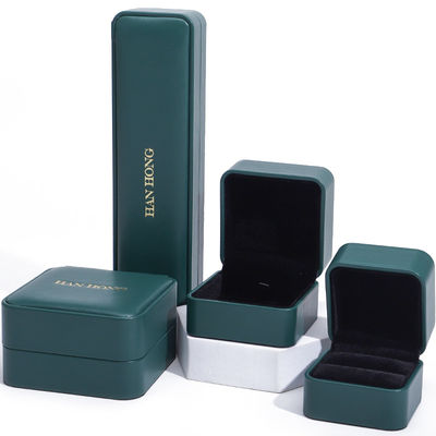Dark Green PU Leather Jewelry Storage Box Luxury Custom Jewellery Box Packaging