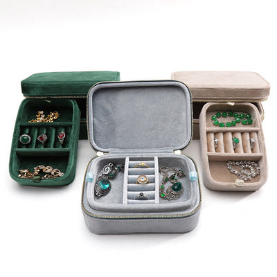 Buy Custom Logo Wedding Velvet Travel Ring Box for Han Hong Couple Necklace Jewelry Storage online manufacture