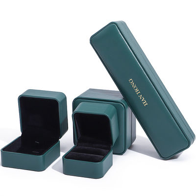 Dark Green PU Leather Jewelry Storage Box Luxury Custom Jewellery Box Packaging