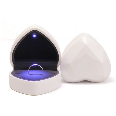 Buy Wholesale Manufacturing high end Jewellery gift Box packaging Custom Necklace Ring jewelry set Packaging plastics heart shape white led Jewelry Box with logo online manufacture