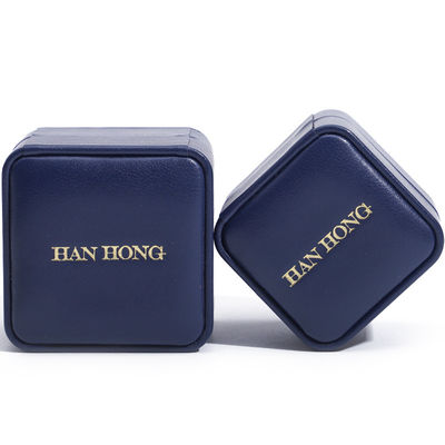 Dark Blue Round Corner PU Leather Jewelry Set Box Upscale Jewelry Packaging Box OEM