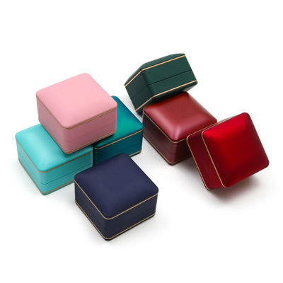 Customer's Logo Silk Screen Printing Jewelry Storage Box with Light in Peacock Blue