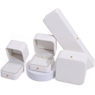 Buy Thick Sponge Silk Necklace Leather Jewelry Box with Custom Logo Rectangle Shape Design online manufacture