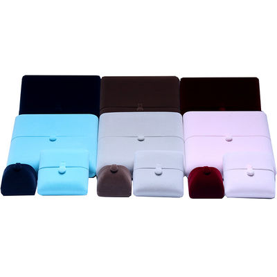 Buy 10*10*3cm Hanhong Custom Logo Luxury Jewelry Packaging Box Velvet Necklace Ring Bracelet Earrings online manufacture