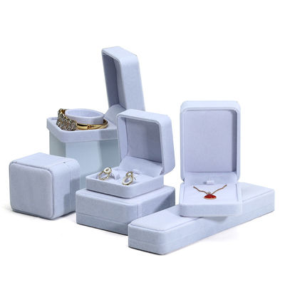 White Velvet Custom Jewelry Packaging Box for Necklace Stud Earrings Bracelet and Ring