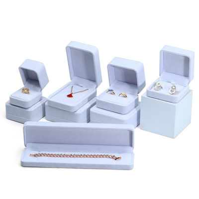 White Velvet Custom Jewelry Packaging Box for Necklace Stud Earrings Bracelet and Ring