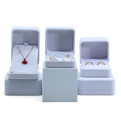 White Velvet Custom Jewelry Packaging Box for Necklace Stud Earrings Bracelet and Ring