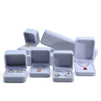 White Velvet Custom Jewelry Packaging Box for Necklace Stud Earrings Bracelet and Ring
