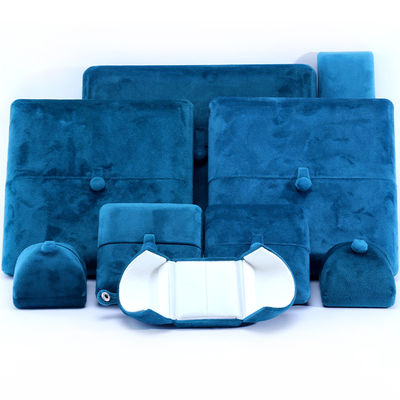 Buy Handmade Blue Velvet Jewelry Box for Bracelet Earrings Necklace Ring 10*10*3cm Size online manufacture