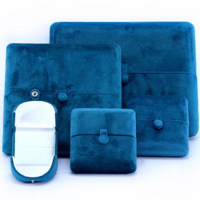 Handmade Blue Velvet Jewelry Box for Bracelet Earrings Necklace Ring 10*10*3cm Size