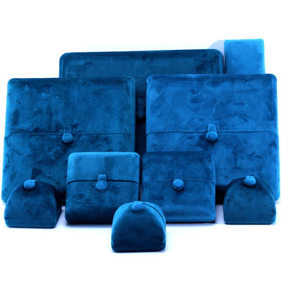 Handmade Blue Velvet Jewelry Box for Bracelet Earrings Necklace Ring 10*10*3cm Size
