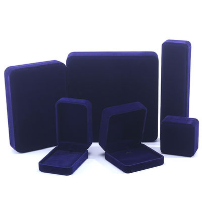 Buy Blue Velvet Jewelry Box for Custom Packaging of Earrings Necklaces and Rings online manufacture
